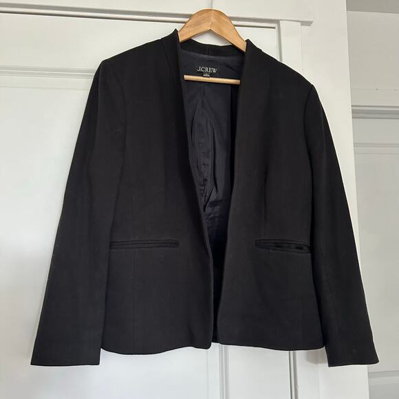 J. Crew Going Out Blazer Stretch Twill Women’s 14 Black Career Professional Chic - Picture 4 of 9